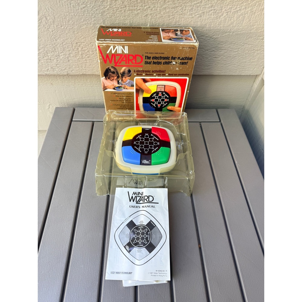 Vintage 1987 VTech Mini Wizard Electronic Handheld Game Memory Logic 80-0952 Box - Picture 2 of 7